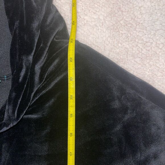 Wild Fable Women's Black Velour Hoodie with Ribbon Tie Waist Length Size XS - Picture 7 of 7